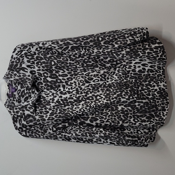 Roaman's Women's Size 20W Kate Tunic Big Shirt Button Down Animal Print - Picture 1 of 9